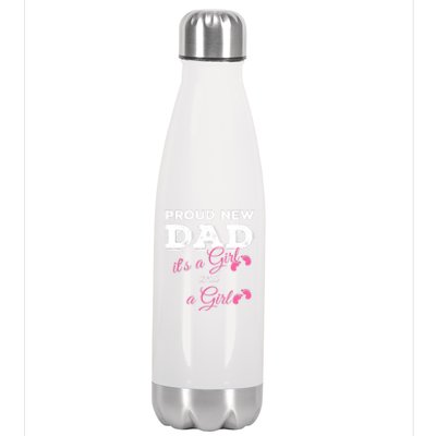 Mens Proud New Dad It's A Girl And Girl Gift Twin Girls Daddy Stainless Steel Insulated Water Bottle