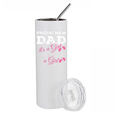 Mens Proud New Dad It's A Girl And Girl Gift Twin Girls Daddy Stainless Steel Tumbler