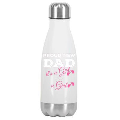 Mens Proud New Dad It's A Girl And Girl Gift Twin Girls Daddy Stainless Steel Insulated Water Bottle