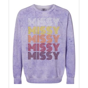 Missy Personalized Name Retro Missy 70S Colorblast Crewneck Sweatshirt