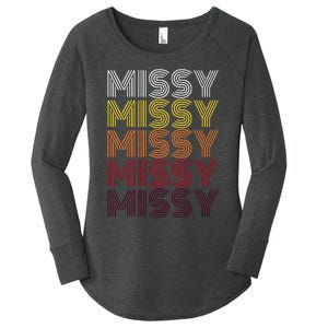 Missy Personalized Name Retro Missy 70S Women's Perfect Tri Tunic Long Sleeve Shirt