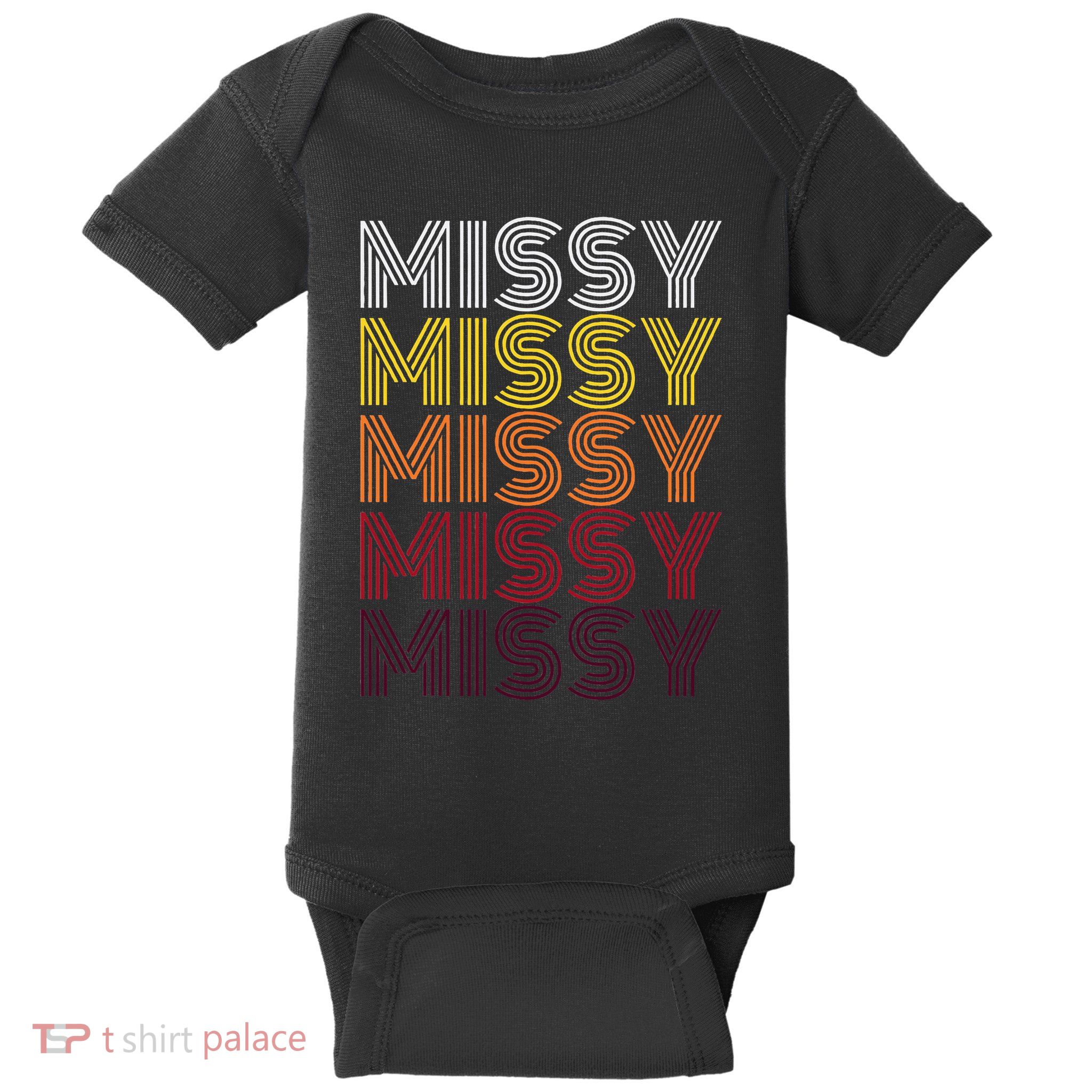 Missy Personalized Name Retro Missy 70S Baby Bodysuit
