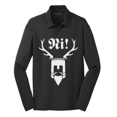 Monty Python Ni! Logo Silk Touch Performance Long Sleeve Polo