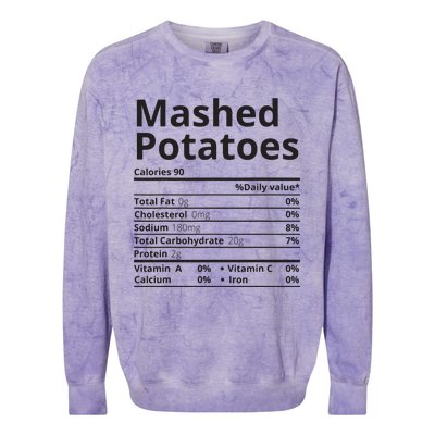 Mashed Potatoes Nutrition Facts Thanksgiving Christmas Colorblast Crewneck Sweatshirt