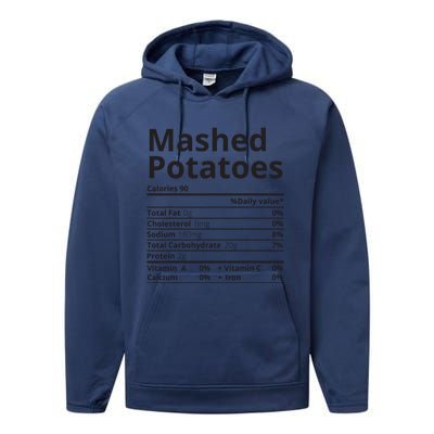 Mashed Potatoes Nutrition Facts Thanksgiving Christmas Performance Fleece Hoodie