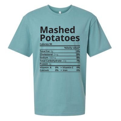 Mashed Potatoes Nutrition Facts Thanksgiving Christmas Sueded Cloud Jersey T-Shirt