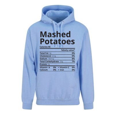 Mashed Potatoes Nutrition Facts Thanksgiving Christmas Unisex Surf Hoodie