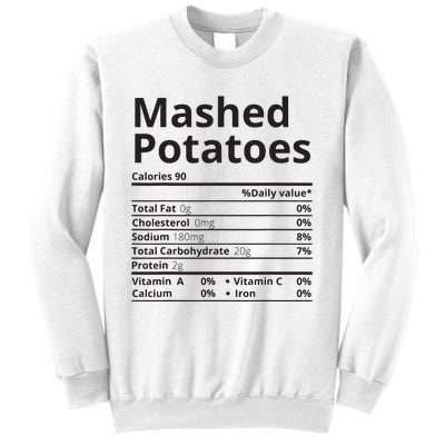 Mashed Potatoes Nutrition Facts Thanksgiving Christmas Sweatshirt