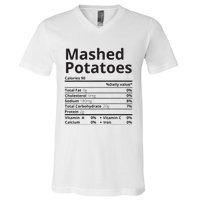 Mashed Potatoes Nutrition Facts Thanksgiving Christmas V-Neck T-Shirt