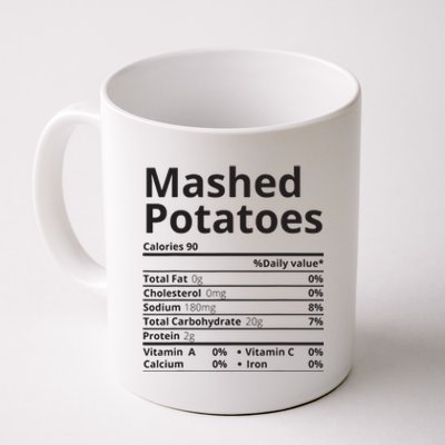 Mashed Potatoes Nutrition Facts Thanksgiving Christmas Coffee Mug