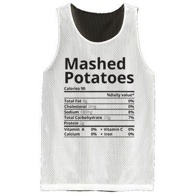 Mashed Potatoes Nutrition Facts Thanksgiving Christmas Mesh Reversible Basketball Jersey Tank