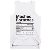 Mashed Potatoes Nutrition Facts Thanksgiving Christmas Tank Top