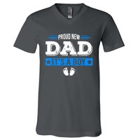 Men Proud New Dad Its A Cute Father's Day Baby V-Neck T-Shirt