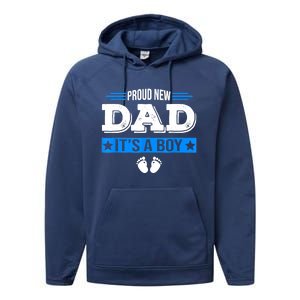 Men Proud New Dad Its A Cute Father's Day Baby Performance Fleece Hoodie