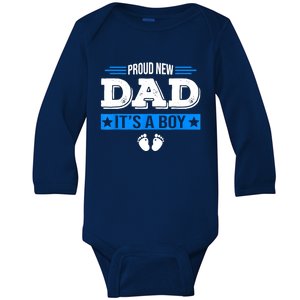 Men Proud New Dad Its A Cute Father's Day Baby Baby Long Sleeve Bodysuit