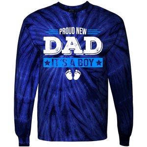 Men Proud New Dad Its A Cute Father's Day Baby Tie-Dye Long Sleeve Shirt