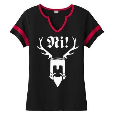 Monty Python Ni! Logo Ladies Halftime Notch Neck Tee