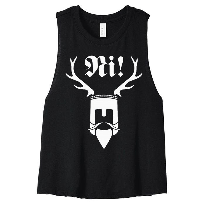 Monty Python Ni! Logo Women's Racerback Cropped Tank