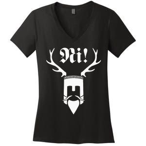 Monty Python Ni! Logo Women's V-Neck T-Shirt