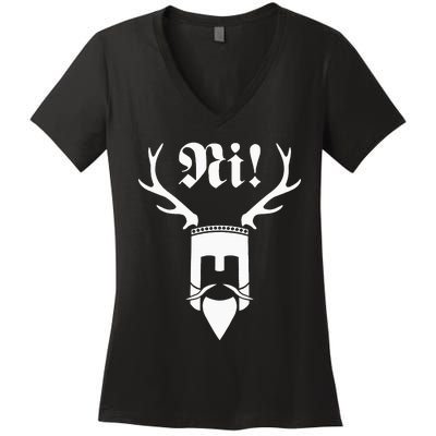 Monty Python Ni! Logo Women's V-Neck T-Shirt