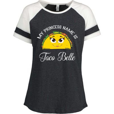 My Princess Name Is Taco Belle Funny Pun Cinco De Mayo Enza Ladies Jersey Colorblock Tee