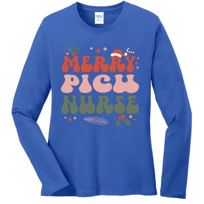 Merry Picu Nurse Christmas Pediatric Icu Nursing Xmas Party Gift Ladies Long Sleeve Shirt