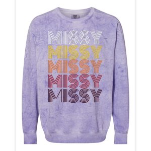 Missy Personalized Name Retro Missy 70s Colorblast Crewneck Sweatshirt