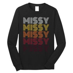 Missy Personalized Name Retro Missy 70s Long Sleeve Shirt