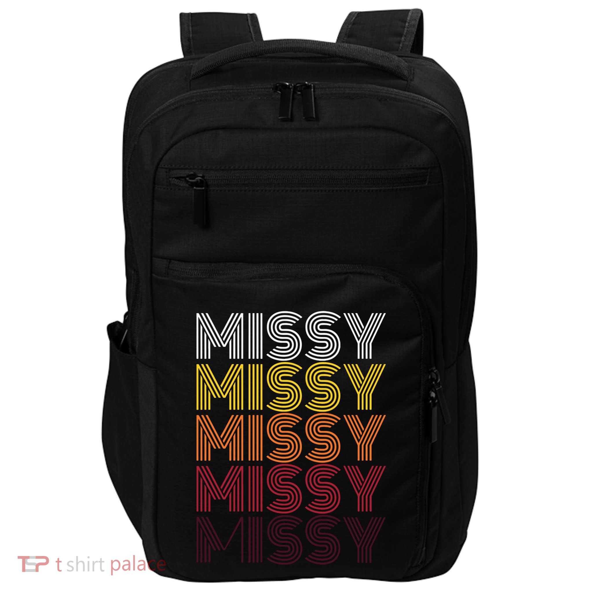 Missy Personalized Name Retro Missy 70s Impact Tech Backpack