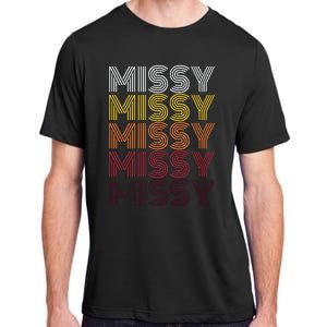 Missy Personalized Name Retro Missy 70s Adult ChromaSoft Performance T-Shirt