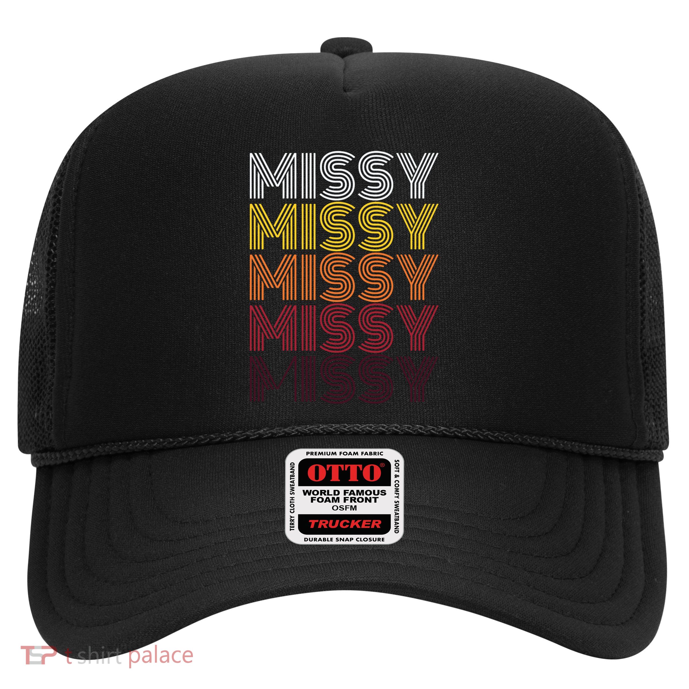 Missy Personalized Name Retro Missy 70s Trucker Hat