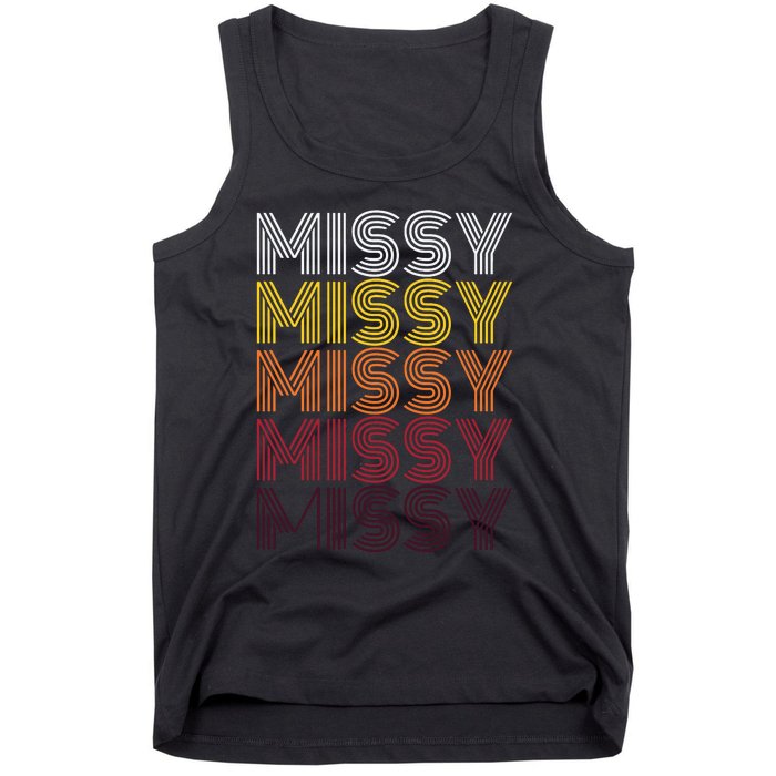 Missy Personalized Name Retro Missy 70s Tank Top