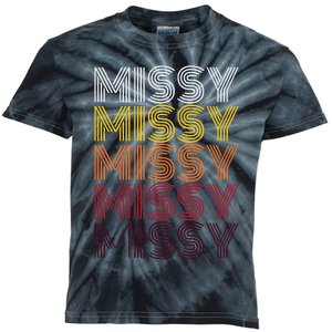 Missy Personalized Name Retro Missy 70s Kids Tie-Dye T-Shirt