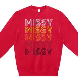 Missy Personalized Name Retro Missy 70s Premium Crewneck Sweatshirt