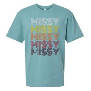 Missy Personalized Name Retro Missy 70s Sueded Cloud Jersey T-Shirt