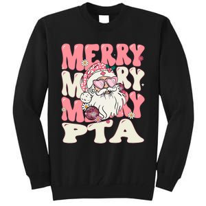 Merry Pta Nurse Christmas Retro Groovy Pta Nurse Tall Sweatshirt