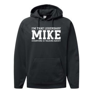 Mike Personal Name First Name Funny Mike Performance Fleece Hoodie