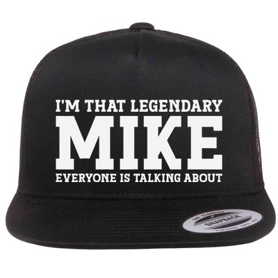 Mike Personal Name First Name Funny Mike Flat Bill Trucker Hat