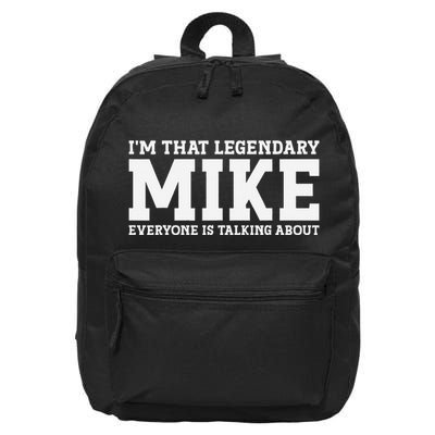 Mike Personal Name First Name Funny Mike 16 in Basic Backpack