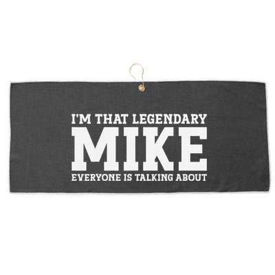 Mike Personal Name First Name Funny Mike Large Microfiber Waffle Golf Towel