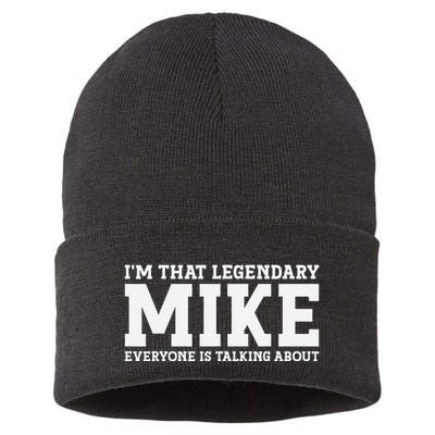 Mike Personal Name First Name Funny Mike Sustainable Knit Beanie