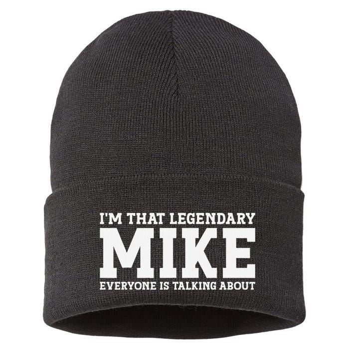 Mike Personal Name First Name Funny Mike Sustainable Knit Beanie
