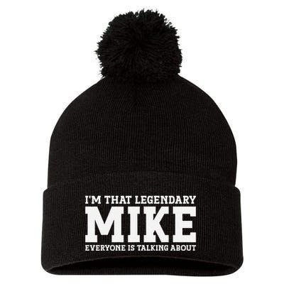 Mike Personal Name First Name Funny Mike Pom Pom 12in Knit Beanie
