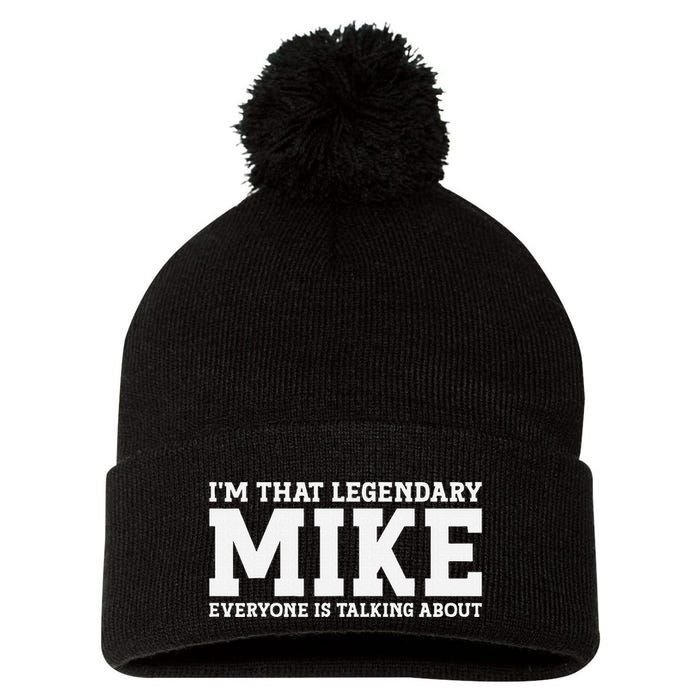 Mike Personal Name First Name Funny Mike Pom Pom 12in Knit Beanie