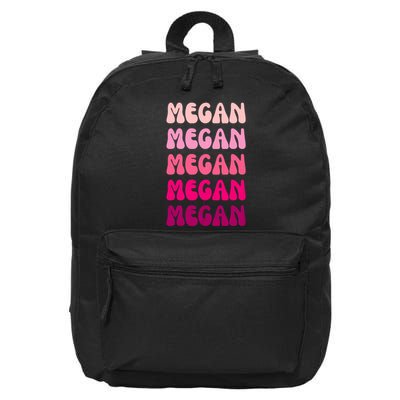 Megan Personal Name Custom Customized Personalized 16 in Basic Backpack