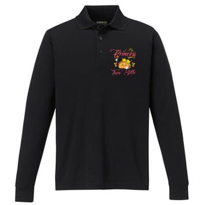 My Princess Name Is Taco Belle Funny Pun Cinco De Mayo Performance Long Sleeve Polo