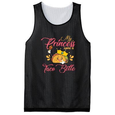 My Princess Name Is Taco Belle Funny Pun Cinco De Mayo Mesh Reversible Basketball Jersey Tank