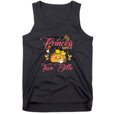 My Princess Name Is Taco Belle Funny Pun Cinco De Mayo Tank Top