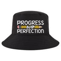 Motivational Progress Over Perfection Back To School Teacher Cool Comfort Performance Bucket Hat