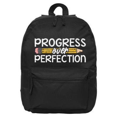 Motivational Progress Over Perfection Back To School Teacher 16 in Basic Backpack